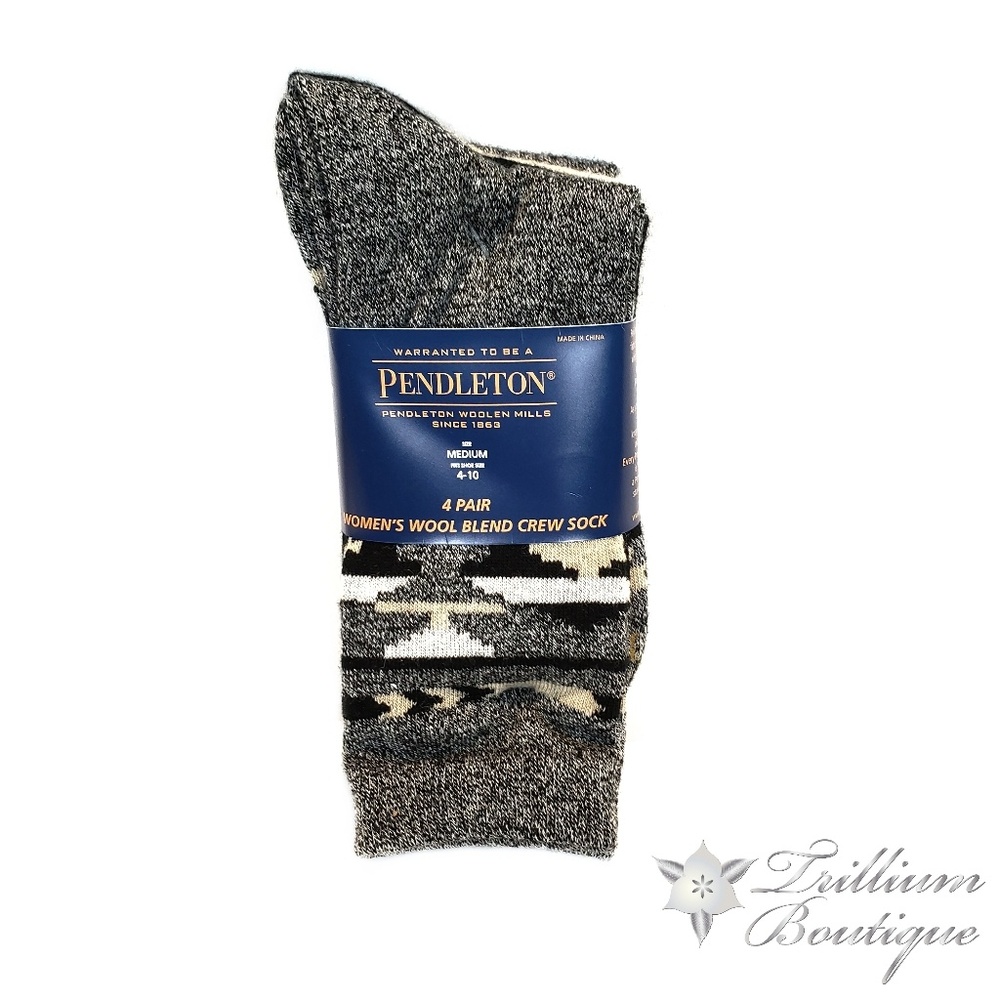 Pendleton Womens Wool Blend Crew Socks 4 Pairs NWT - Picture 2 of 8